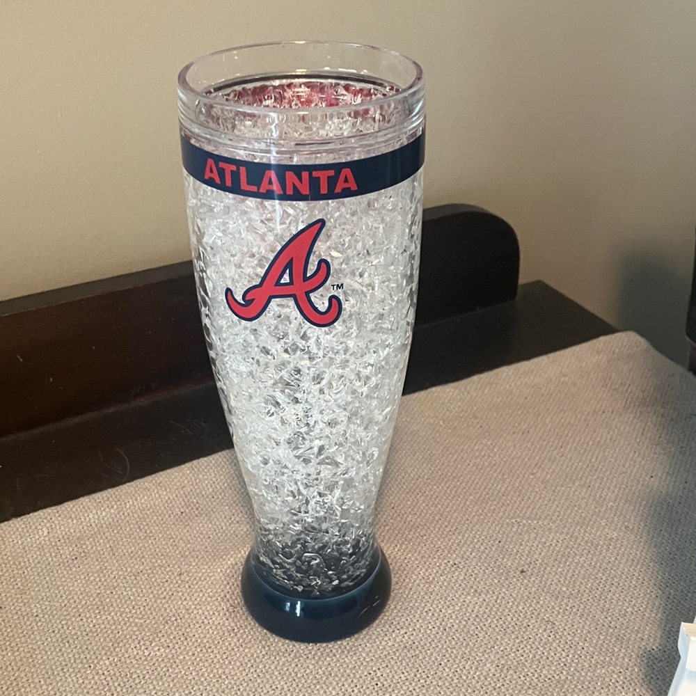 Atlanta Braves Clear Crystal Pilsner Tumbler - Team Logo - Picture 2 of 2